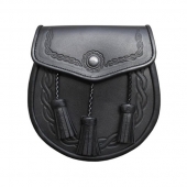 Black Embossed Leather Day Sporran